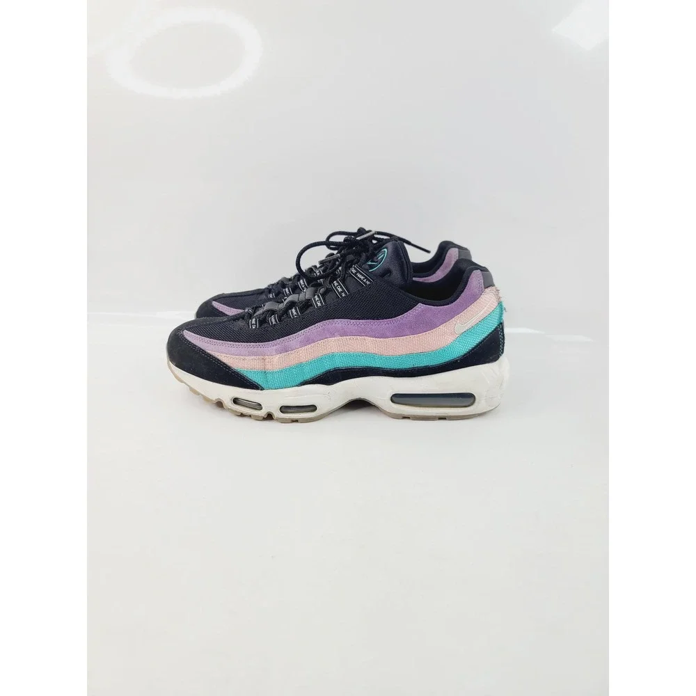Nike Air Running Retro Lifestyle Athletic Sneakers Men Size 12 Black Purple Teal
